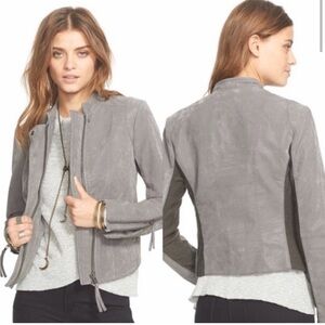 Gray Suede Moto Jacket